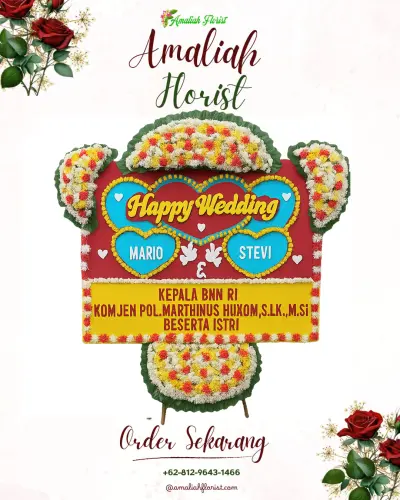 Karangan Papan Bunga Pernikahan di Tobololo